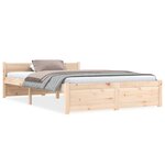 vidaXL Cadre de lit bois massif 120x190 cm petit double
