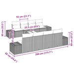vidaXL Ensemble de Canapé de Jardin de 7 Pièces avec Coussins Noir Rotin Poly
