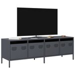 vidaXL Meuble TV anthracite 135x39x43 5 cm acier laminé à froid