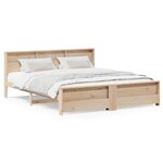 vidaXL Cadre de lit Marron 200 x 200 cm Bois massif en pin