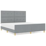Cadre de lit vidaXL Gris clair 180x200 cm Tissu