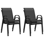 vidaXL Chaises empilables de jardin lot de 4 Noir Tissu textilène