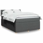 vidaXL Sommier à lattes de lit avec matelas Gris foncé 160x200cm Tissu
