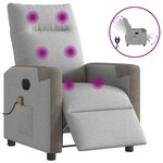vidaXL Fauteuil de massage inclinable électrique gris nuage tissu