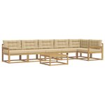 vidaXL Ensemble de canapés d'extérieur 7 Pièces Blanc et Beige