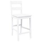 VidaXL Tabourets de bar 2 Pièces blanc bois massif d'hévéa
