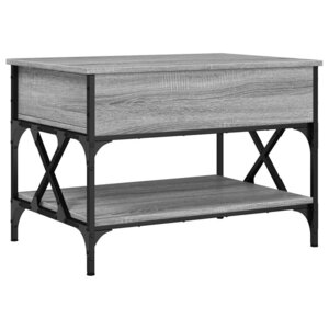vidaXL Table basse sonoma gris 70x50x50 cm bois d'ingénierie et métal