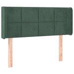 vidaXL Tête de lit à LED Vert foncé 93x16x78/88 cm Velours