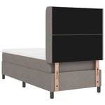 vidaXL Lit à ressort LED avec matelas Taupe 100 x 200 cm tissu