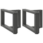 vidaXL Pieds de table basse en T  2 pièces  anthracite  50 x 25 x (30-31) cm  acier
