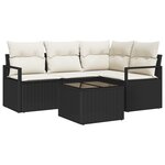Set de Canapé de Jardin vidaXL 4 Pièces avec Coussins Rattan Poly Brown