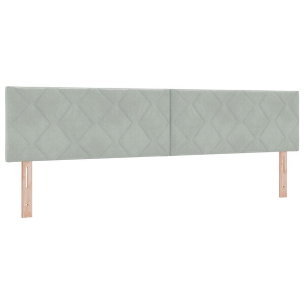 vidaXL Tête de lit LED Gris Clair Set de 2 Gris clair Tissu  Bois 200 cm
