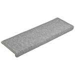 vidaXL Tapis d'escalier 30 pièces 65 x 21 x 4 cm Gris clair Bord rectangulaire