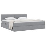 vidaXL Lit avec rangement et matelas Gris clair 200 x 200 cm