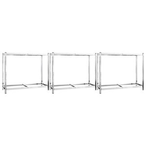 vidaXL Porte-pneus à 2 niveaux 3 Pièces Argenté 110x40x110 cm Acier