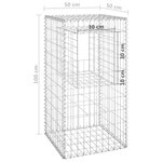 vidaXL Poteaux à panier de gabion 2 Pièces 50x50x100 cm Fer