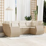 vidaXL Salon de jardin avec coussins 6 Pièces beige résine tressée