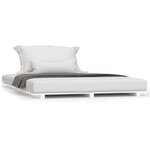 vidaXL Cadre de lit sans matelas blanc 120x190 cm bois de pin massif