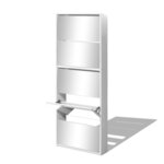 vidaXL Meuble à chaussures 5 étagères et miroir 63x17x169 5 cm Blanc