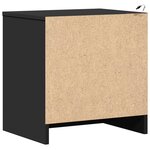 vidaXL Armoires de chevet et lumières LED 2 Pièces noir bois d'ingénierie