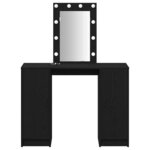 vidaXL Table de Toilette Noir 102 x 33 x 135 cm Bois d'ingénierie