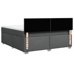 vidaXL Sommier à lattes de lit avec matelas Gris foncé 180x200cm Tissu