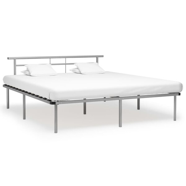 vidaXL Cadre de lit sans matelas gris métal 180x200 cm