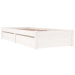 vidaXL Cadre de lit sans matelas avec tiroirs blanc