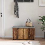 vidaXL Banc d'entrée avec coussin Bois ancien 80 x 46 x 46 cm