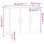 vidaXL Buffet gris béton 90x34x80 cm bois d'ingénierie