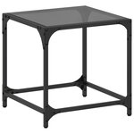 vidaXL Table basse avec dessus en verre noir 40x40x40 cm acier