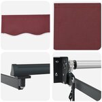 vidaXL Auvent rétractable automatique bordeaux 300x250 cm