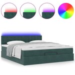 VidaXL Cadre de lit ottoman avec matelas vert foncé 160x200 cm velours