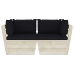 vidaXL Canapé palette à 2 places de jardin avec coussins Bois d'épicéa