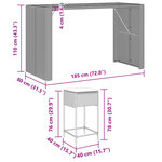 vidaXL Ensemble de bar de jardin 9 Pièces avec coussins noir poly rotin