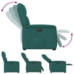 vidaXL Fauteuil inclinable électrique vert foncé tissu