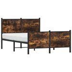 vidaXL Cadre de lit en métal sans matelas chêne fumé 120x190 cm