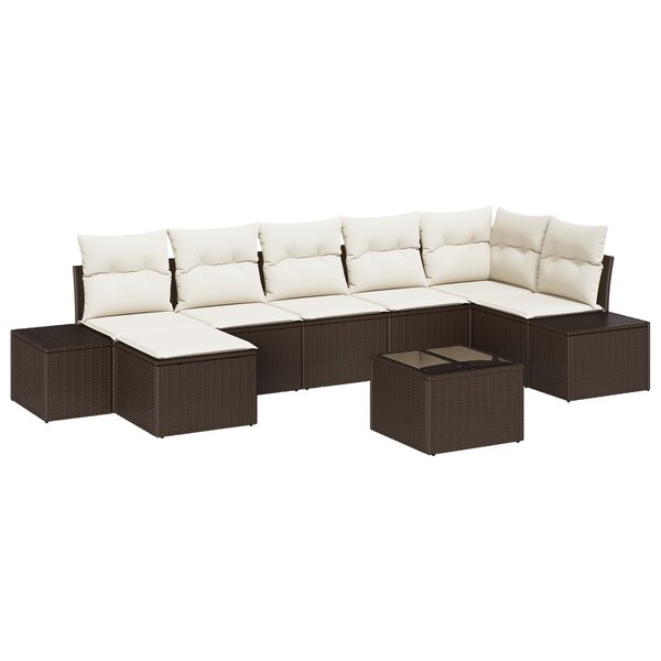 vidaXL Ensemble de 7 pièces de canapé de jardin avec coussins en gris rotin synthétique