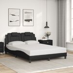 vidaXL Cadre de lit avec LED sans matelas gris 140x190 cm