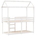 vidaXL Lit superposé avec toit blanc 75x190 cm bois massif de pin