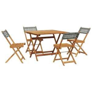 vidaXL Ensemble à manger de jardin 5 Pièces résine tressée et bois massif
