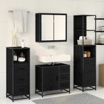 vidaXL Ensemble de mobilier de salle de bain 4 Pièces Chêne noir