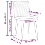 vidaXL Chaises à manger lot de 2 crème tissu