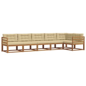 vidaXL Ensemble de canapés d'extérieur 6 pc Naturel et Beige