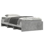 vidaXL Cadre de lit sans matelas gris béton 75x190cm bois d'ingénierie