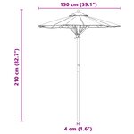 vidaXL Parasol de jardin gris foncé 150x210 cm en bambou