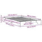 vidaXL Cadre de lit Blanc Bois de pin massif 135 x 190 cm Cadre de lit
