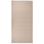 vidaXL Tapis à tissage plat d'extérieur 100x200 cm Rayures brunes