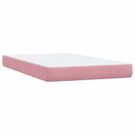 vidaXL Sommier à lattes de lit avec matelas et LED rose 120x220 cm velours