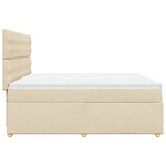 vidaXL Sommier à lattes de lit avec matelas Crème 200x200 cm Tissu